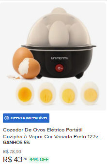 Cozedor De Ovos Elétrico Portátil Cozinha À Vapor cor