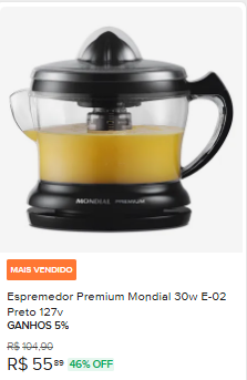 Espremedor Premium Mondial 30W E-02