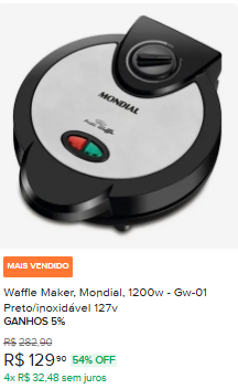 Waffle Maker, Mondial, 1200W - GW-01